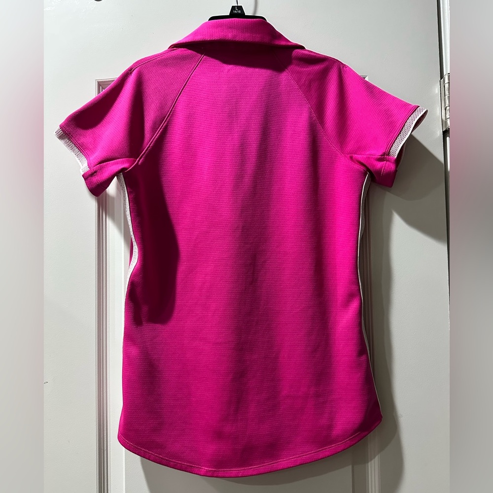 Under Armour Women's Pink Fitted Rival Polo Top - Size XS - Picture 7 of 7